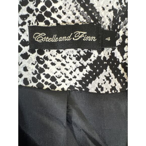Estelle & Finn Snake Print Blazer Jacket One Button Front Pocket Size 4 Trendy - Picture 4 of 8
